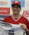 Trevor Bauer en su presentación como nuevo lanzador de los Diablos Rojos del México.