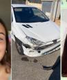 Joven española choca su auto, poco después de haber recibido su licencia de conducir.