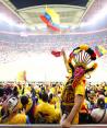 Aficionados de Ecuador en el duelo inaugural de la Copa del Mundo Qatar 2022.