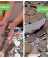 A través de redes sociales se volvió viral el video en el que unos albañiles encuentran cientos de monedas entre una pared