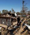 Secuelas del paso de un tornado en Arkansas.