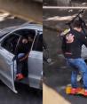 VIDEO. Joven enfurece y rompe araña que le colocaron por estacionarse donde no debía