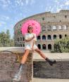 La blogger, posando en Roma, Italia.