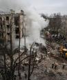 Ruinas de un edificio en Járkov, Ucrania, después de un ataque ruso.