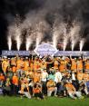 Los naranjeros celebran el título que ganaron hace unos días.