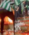 Aficionados del Atlético Nacional prenden fuego al estadio en el clásico ante Millonarios