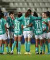 Futbolistas del León antes de un partido en el Torneo Clausura 2024 de la Liga MX Femenil.