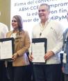 ABM y CCE firman convenio para promover la educación financiera en favor de las Mipymes.