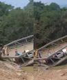 Puente vehicular colapsa en San Luis Potosí.