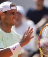 Rafa Nadal, en un entrenamiento en Roland Garros.