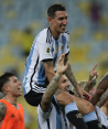 Ángel Di María en la victoria ante Brasil en 2023