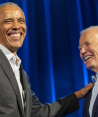 El expresidente Barack Obama (izquierda) y el actual mandatario estadounidense, Joe Biden (derecha).
