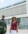 Mara Lezama supervisando la construcción de la Estación Nicolás Bravo/Kohunlich del Tren Maya.