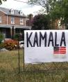 Ciudadanos se unen al apoyo a la vicepresidenta Kamala Harris para la contienda, con pancartas y banderas en sus viviendas.
