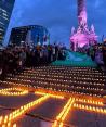 Trabajadores del Poder Judicial de la Federación (PJF) se congregaron en el Ángel de la Independencia para protestar de manera pacífica