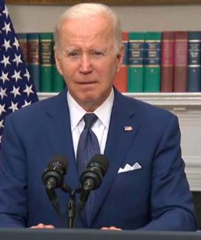 Joe Biden, presidente de Estados Unidos, en un mensaje desde la Casa Blanca con motivo a la masacre en la Escuela Primaria Robb en Uvalde, Texas