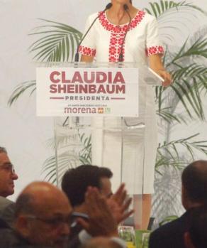 Claudia Sheinbaum, candidata a la presidencia de la republica por la coalición Sigamos Haciendo Historia, sostuvo un encuentro con empresarios en Jalisco.