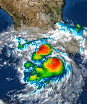 "Bonnie" se intensifica a huracán categoría 2&nbsp;en la escala de Saffir-Simpson, informa Conagua.