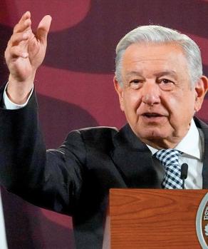 El presidente Andrés Manuel López Obrador en conferencia de prensa, ayer.