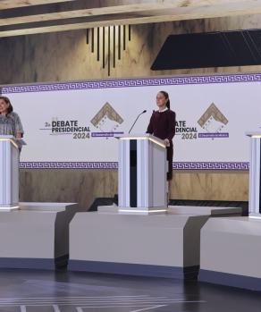 Los candidatos a la Presidencia, durante el pasado debate.