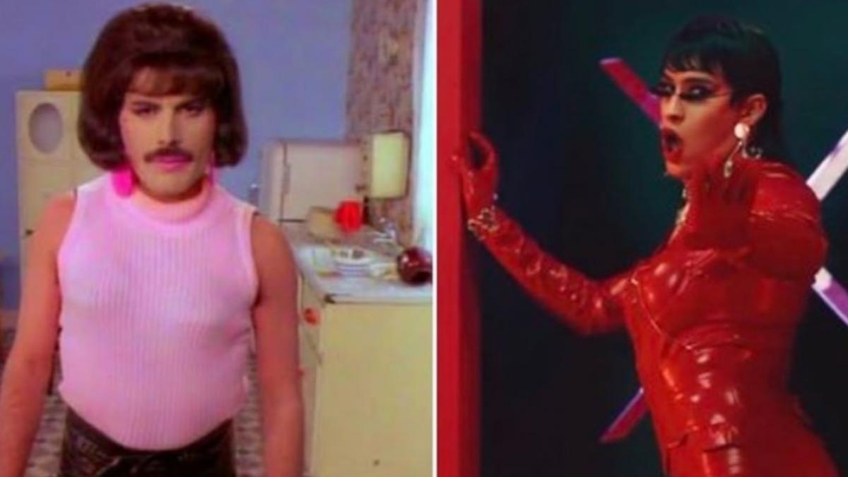 Bad Bunny se viste de mujer en video y lo comparan con Freddie Mercury