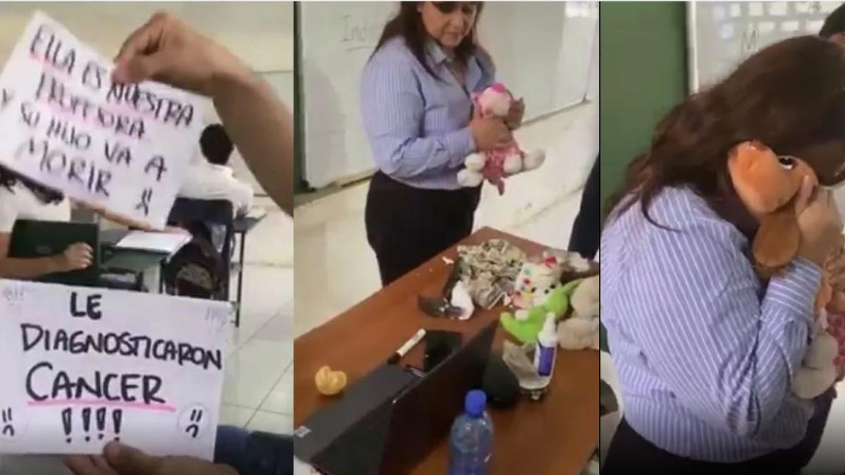 Alumnos le dan dinero a su maestra para las quimioterapias de su hijo; así reaccionó ella