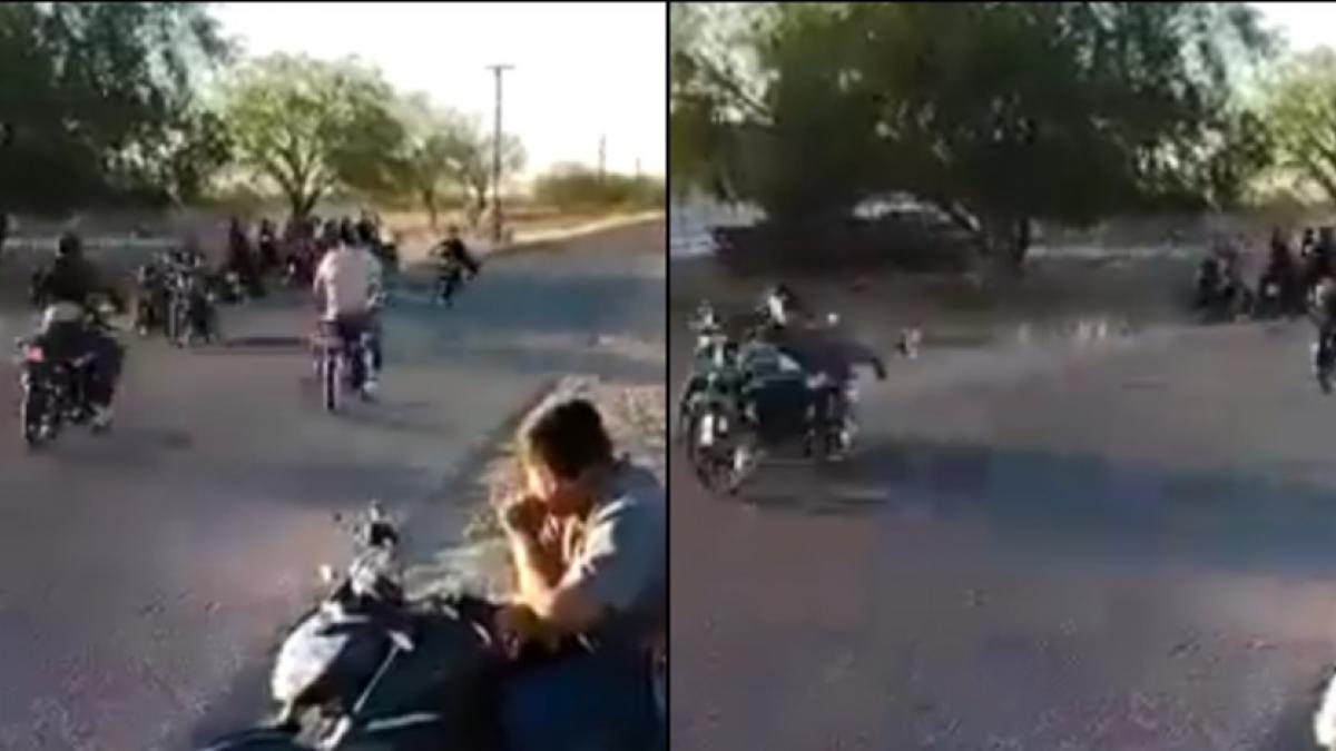 IMÁGENES FUERTES: Jóvenes mueren al chocar sus motocicletas en presunta carrera clandestina (VIDEO)