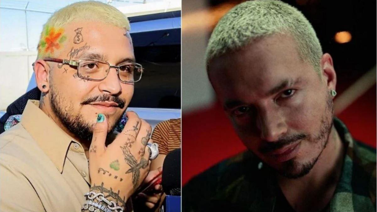 Christian Nodal y J Balvin se vuelven a copiar el look; lucen el cabello verde (FOTOS)