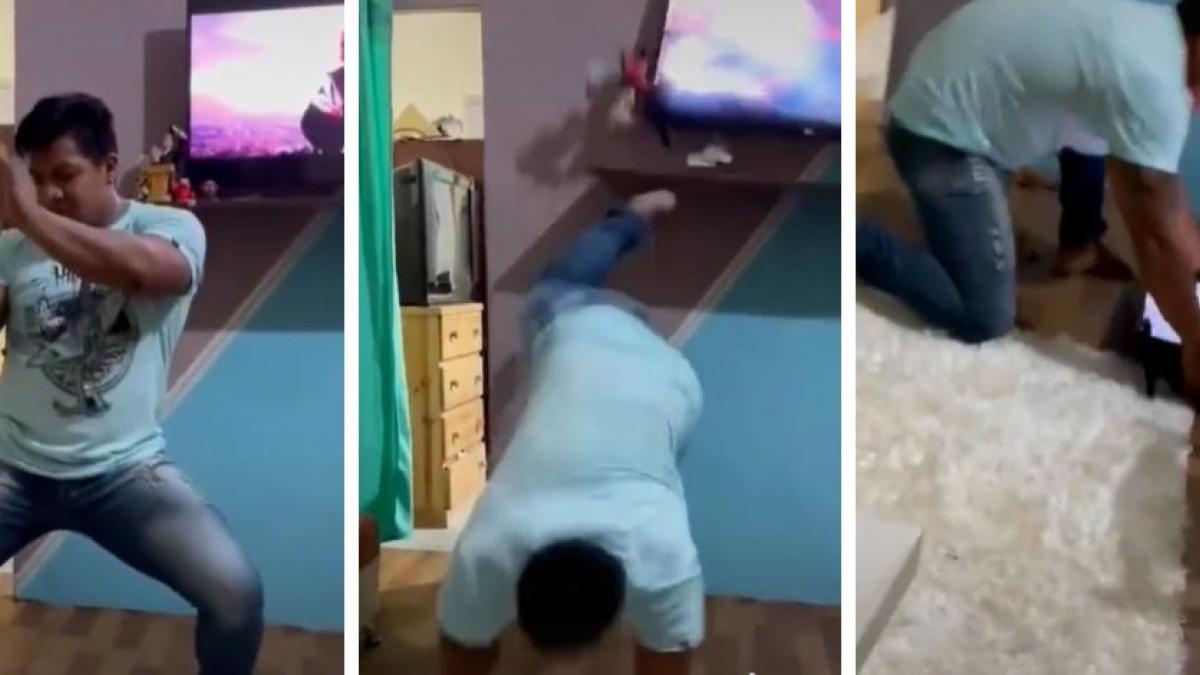 Hombre rompe su televisión por hacer el "Anitta challenge" (VIDEO)