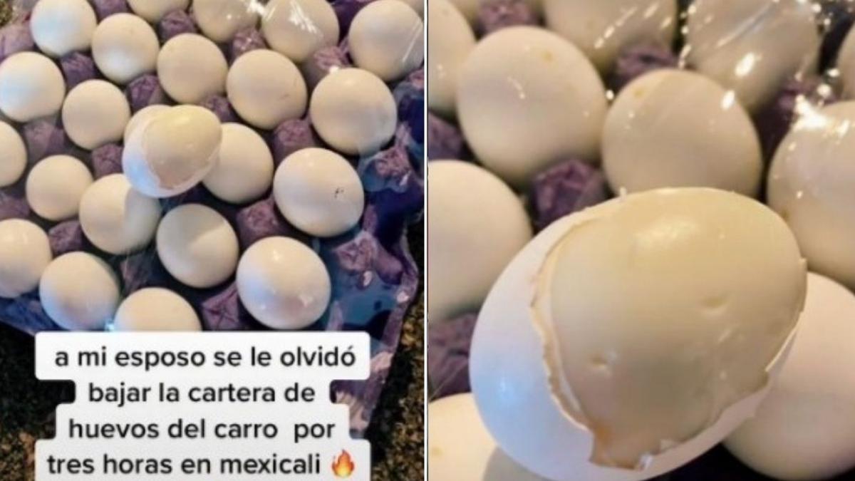 Olvidan huevos dentro de coche por más de 3 horas y terminan cocidos por el calor (VIDEO)