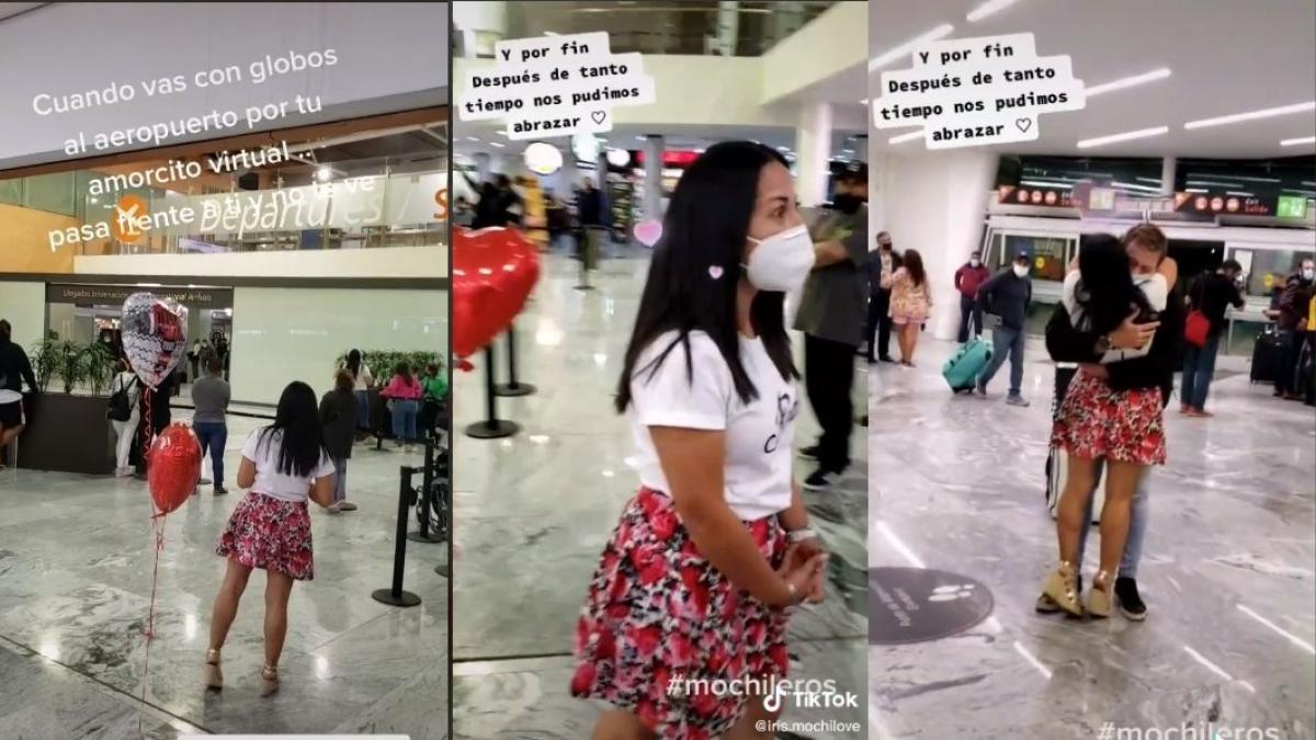 Mujer va al aeropuerto por su novio virtual y él no la reconoce; esta es su historia de amor (VIDEO)