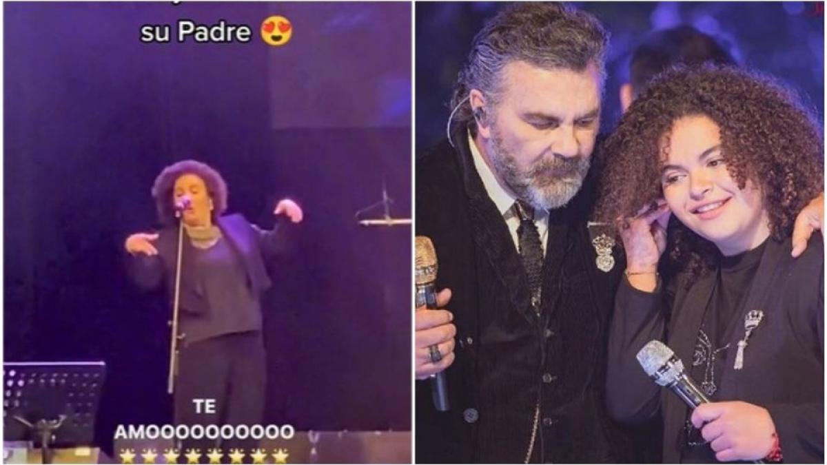 Lucerito Mijares se burla de su papá Mijares y lo imita a medio concierto (VIDEO)