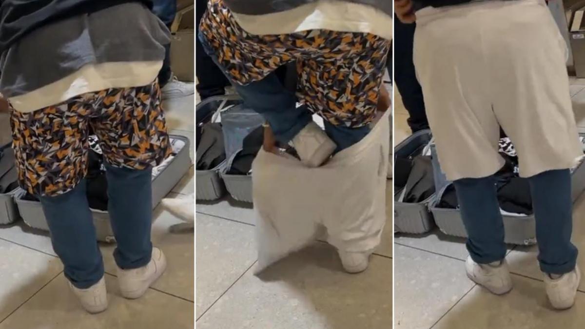 Pasajero se viste con varias capas de ropa para evitar pagar exceso de equipaje (VIDEO)