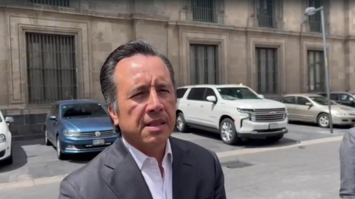 Acude a Palacio Nacional el gobernador de Veracruz, Cuitláhuac García