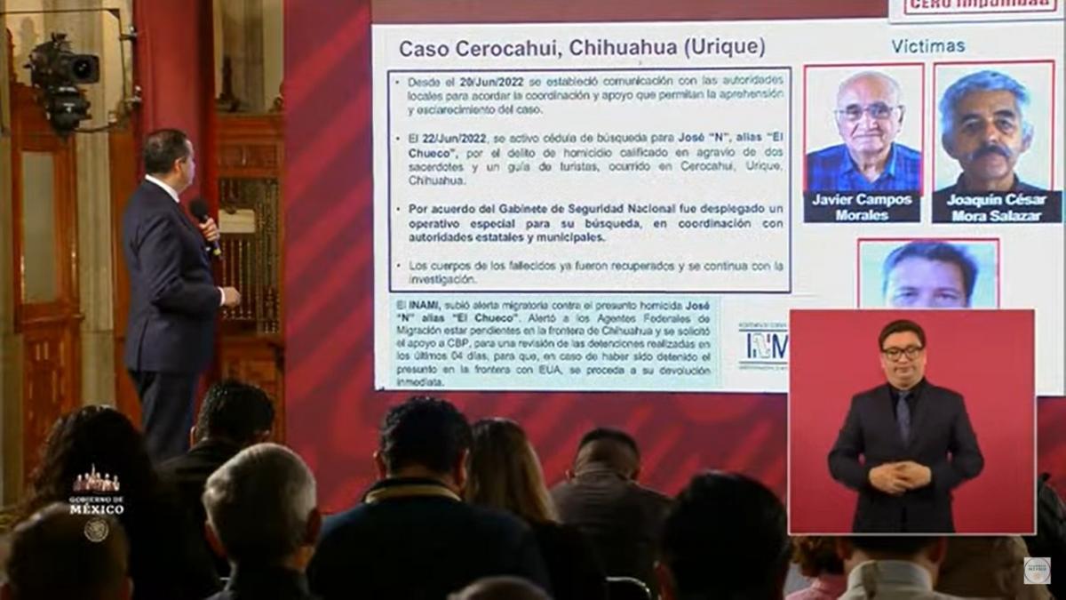 SSPC pide apoyo a EU para localizar y capturar a “El Chueco”, presunto homicida de sacerdotes jesuitas