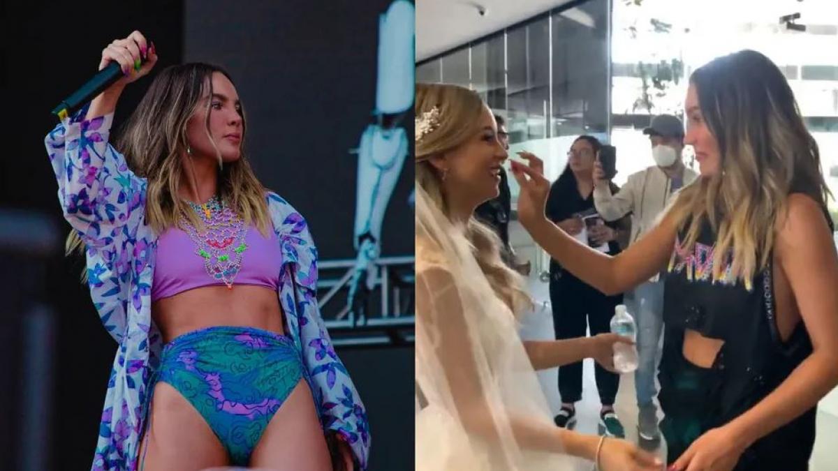 Belinda le da su bendición a pareja de novios que se casaron en su hotel (VIDEO)