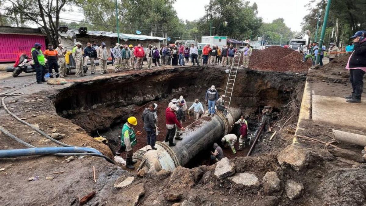 Termina reparación de mega fuga de agua en Iztapalapa; servicio se reestablecerá el jueves