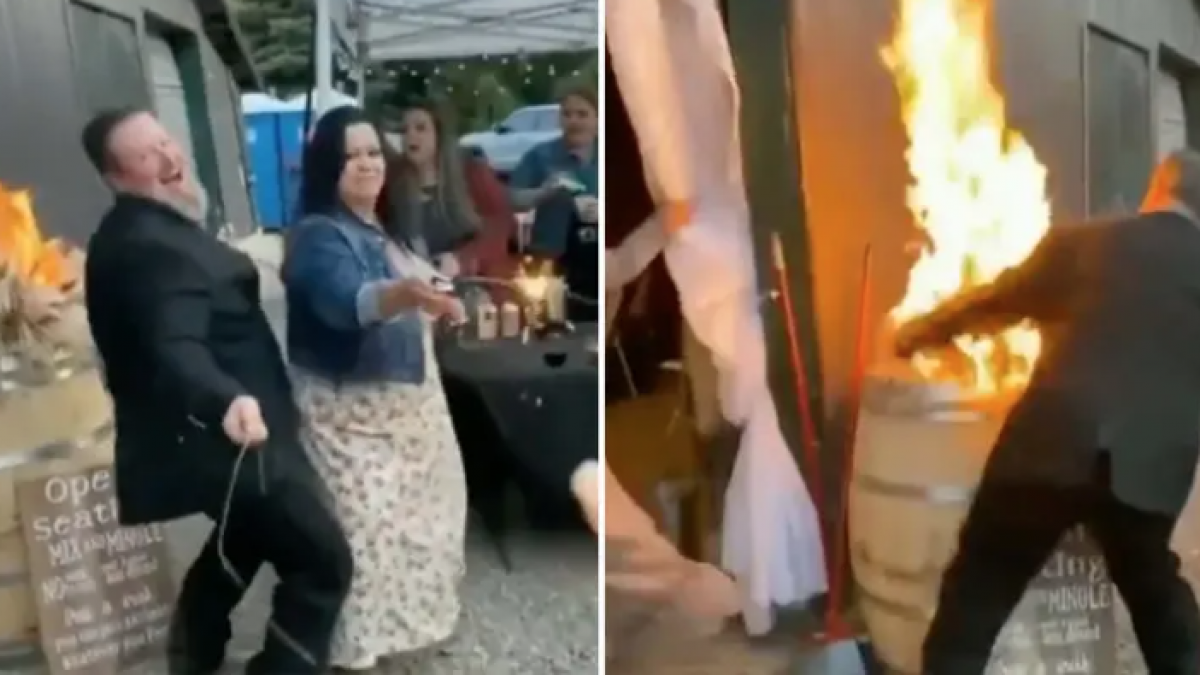 Hombre se vuelve viral por ir a una boda y casi incendiar el lugar, mientras baila despreocupadamente