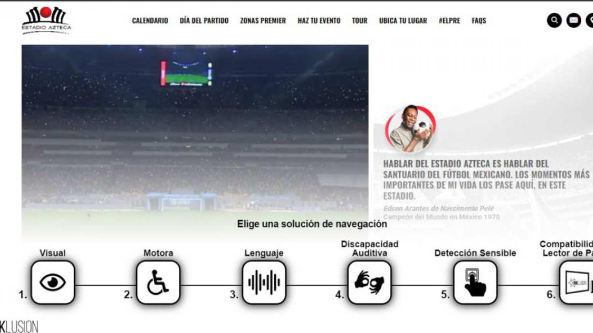 Presenta Estadio Azteca sitio web inclusivo