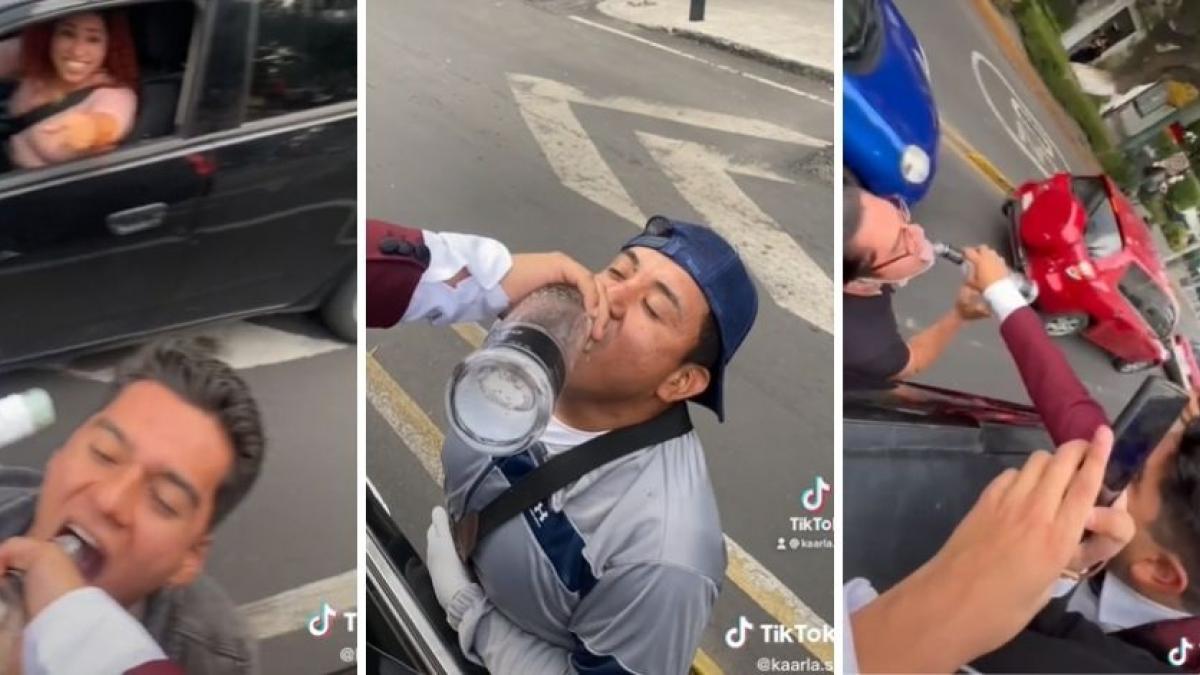 "¡Sólo en México!": Jóvenes regalan shots de tequila a desconocidos en calles de la CDMX (VIDEO)