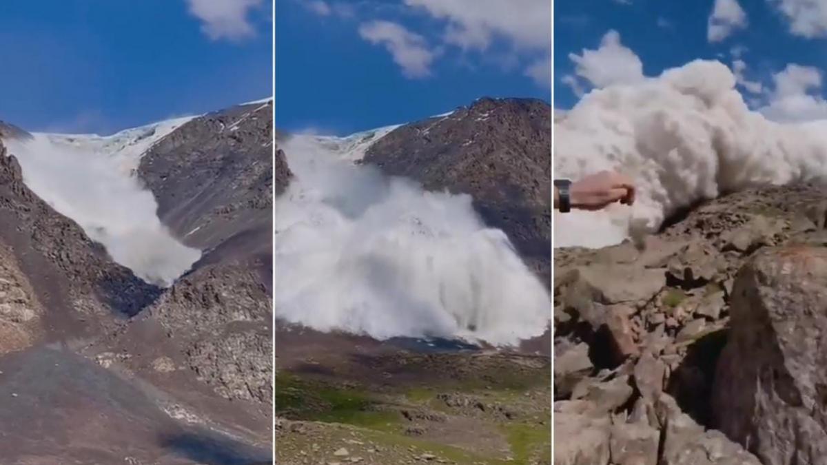 Turistas sobreviven a avalancha tras desprendimiento de glaciar en Kirguistán (VIDEO)