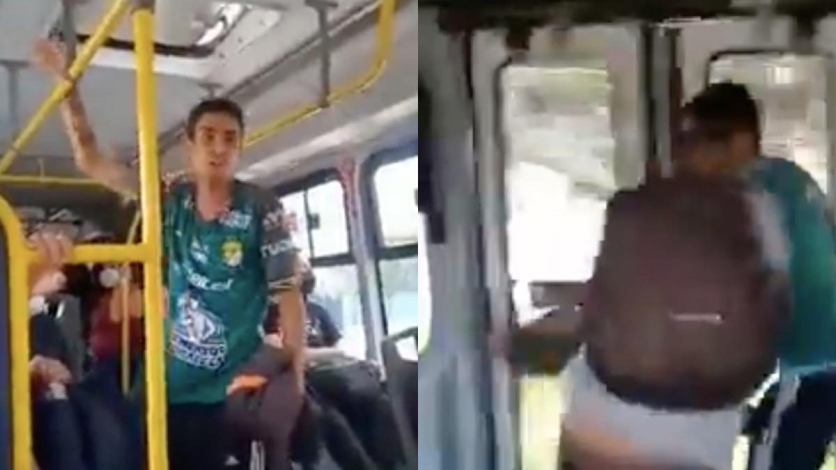 VIDEO: Golpean a aficionado de León en transporte público por apoyar a su equipo