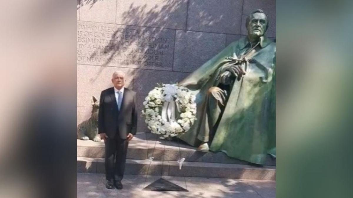 AMLO visita memorial a Franklin D. Roosevelt y monumento de Martin Luther King en Washington