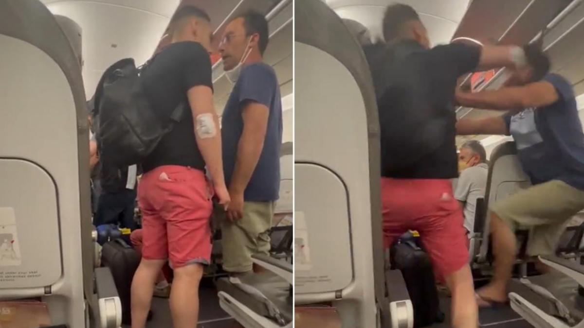 A golpes y patadas, pasajeros de avión pelean por sacar primero su equipaje (VIDEO)