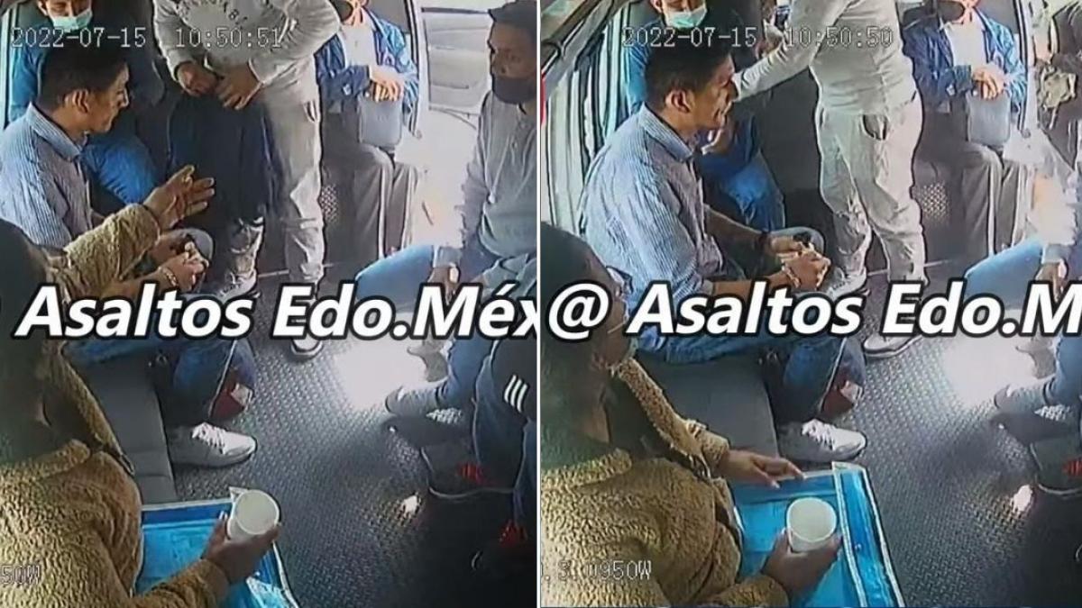 Sujetos asaltan combi, pero regresan INE a pasajero (VIDEO)