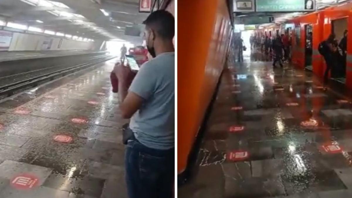 ¡"Llueve" adentro de la Línea 4! Agua se filtra en el Metro CDMX (VIDEOS)