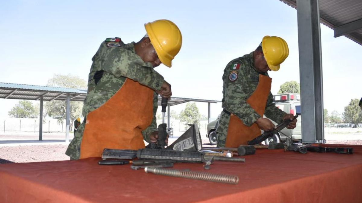 En 6 meses, la Sedena destruyó 1,800 armas