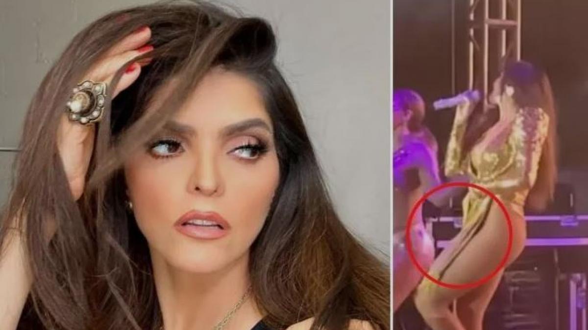 A Ana Bárbara se le cae la falda en pleno show: "Me pasa por andar de loca" (VIDEO)