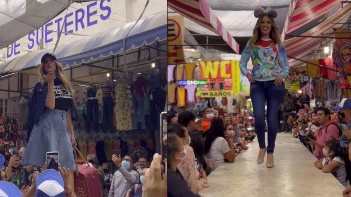 Raquel Bigorra promociona la moda nacional con desfile en mercado de Chiconcuac (VIDEO)