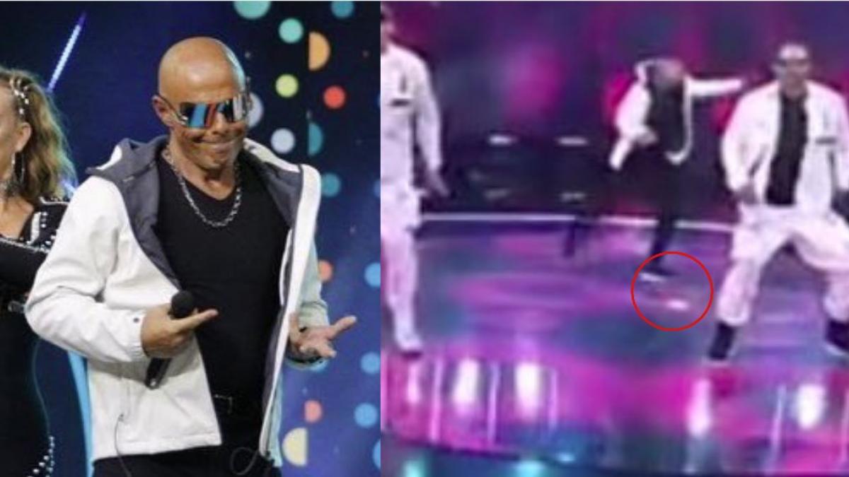 Se le cae bolsita extraña a Claudio Yarto de Caló en pleno show de La Academia ¿Era droga? (VIDEO)